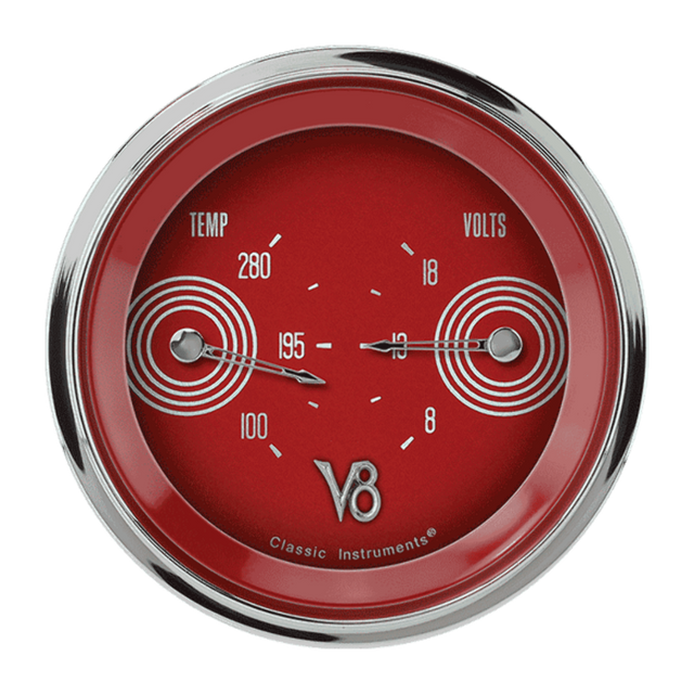 V8 Red Steelie 3 3/8" Dual V8RS74SHC