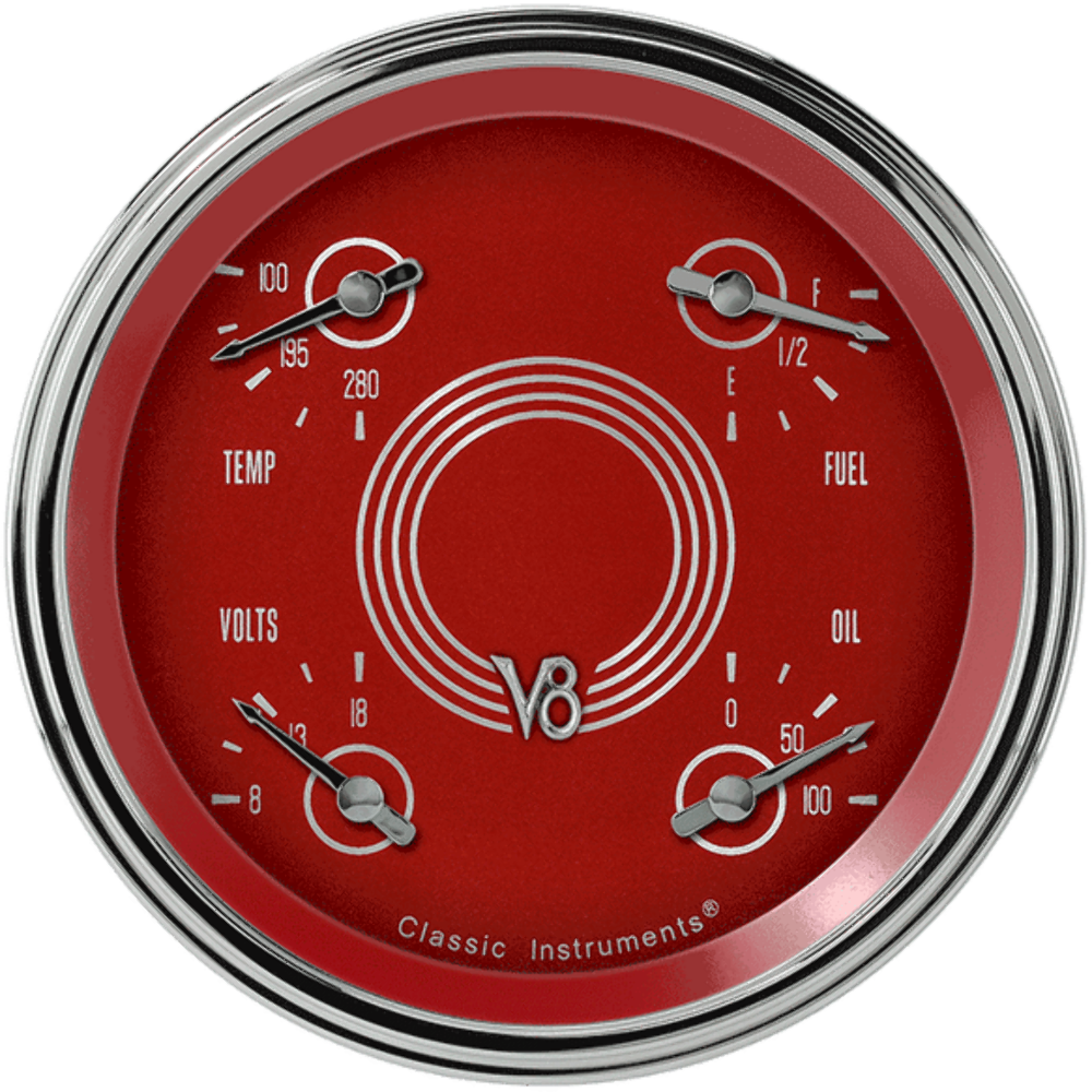 V8 Red Steelie 4 5/8" Quad V8RS75SLC