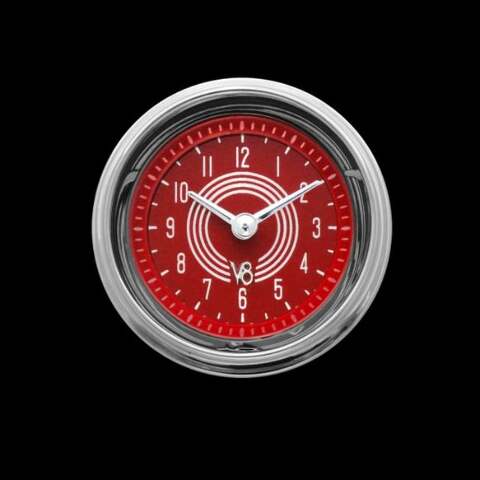 V8 Red Steelie 2 1/8" Clock V8RS90SHC