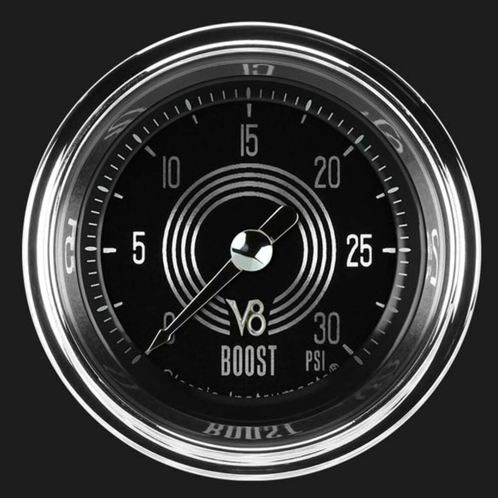 V8 Speedster 2 1/8" Boost Gauge, 30 psi V8SR142SHC