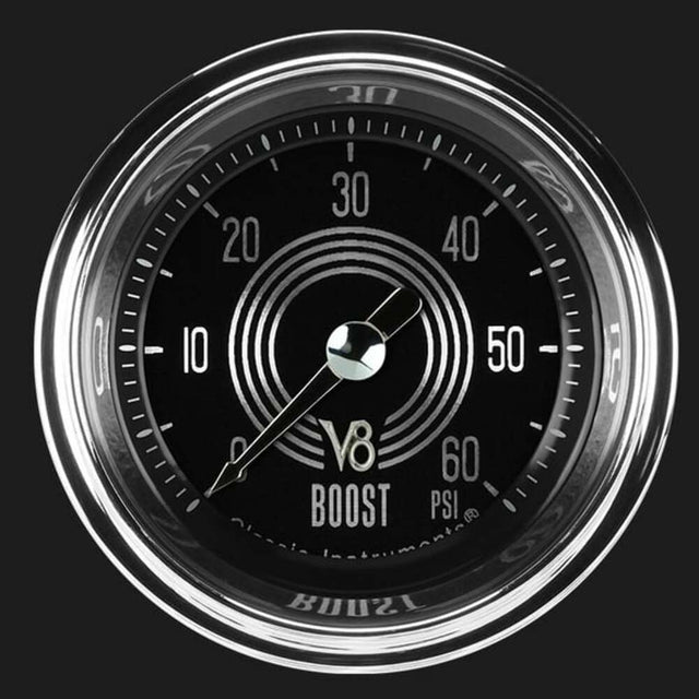 V8 Speedster 2 1/8" Boost Gauge, 60 psi V8SR143SHC