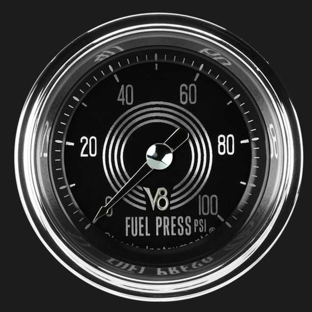 V8 Speedster 2 1/8" Fuel Pressure Gauge, 100 psi V8SR146SHC