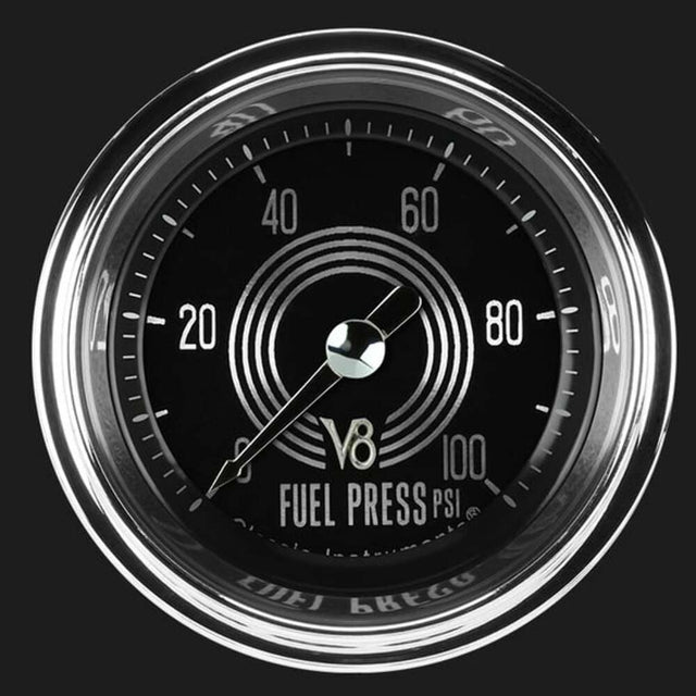 V8 Speedster 2 1/8" Fuel Pressure Gauge, 100 psi V8SR146SHC