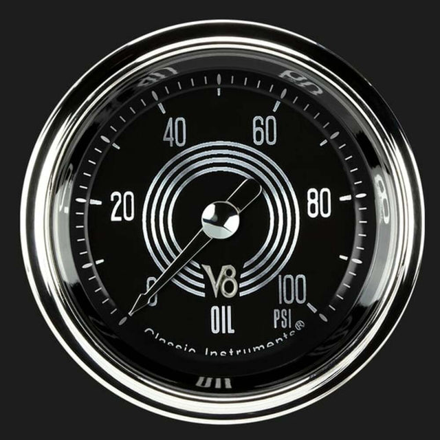 V8 Speedster 2 1/8" Oil Pressure Gauge V8SR181SHC