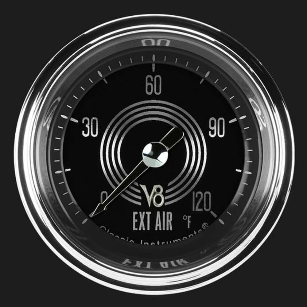 V8 Speedster 2 1/8" Outside Air Temp. Gauge V8SR199SHC