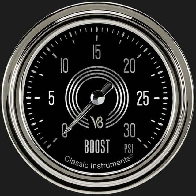 V8 Speedster 2 5/8" Boost Gauge, 30 psi V8SR342SLC