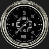 t V8 Speedster 2 5/8" Boost Gauge, 60 psi V8SR343SLC Classic Instruments