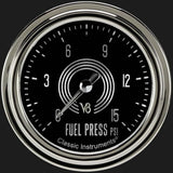 V8 Speedster 2 5/8" Fuel Pressure Gauge, 15 psi V8SR345SLC