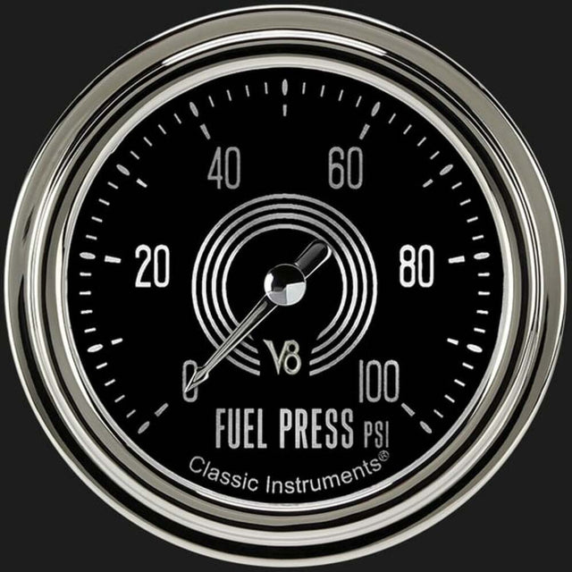V8 Speedster 2 5/8" Fuel Pressure Gauge, 100 psi V8SR346SLC