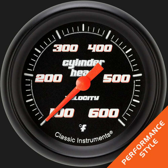 t Velocity Black 2 5/8" Cylinder Head Temp. Gauge VS397BBPF Classic Instruments