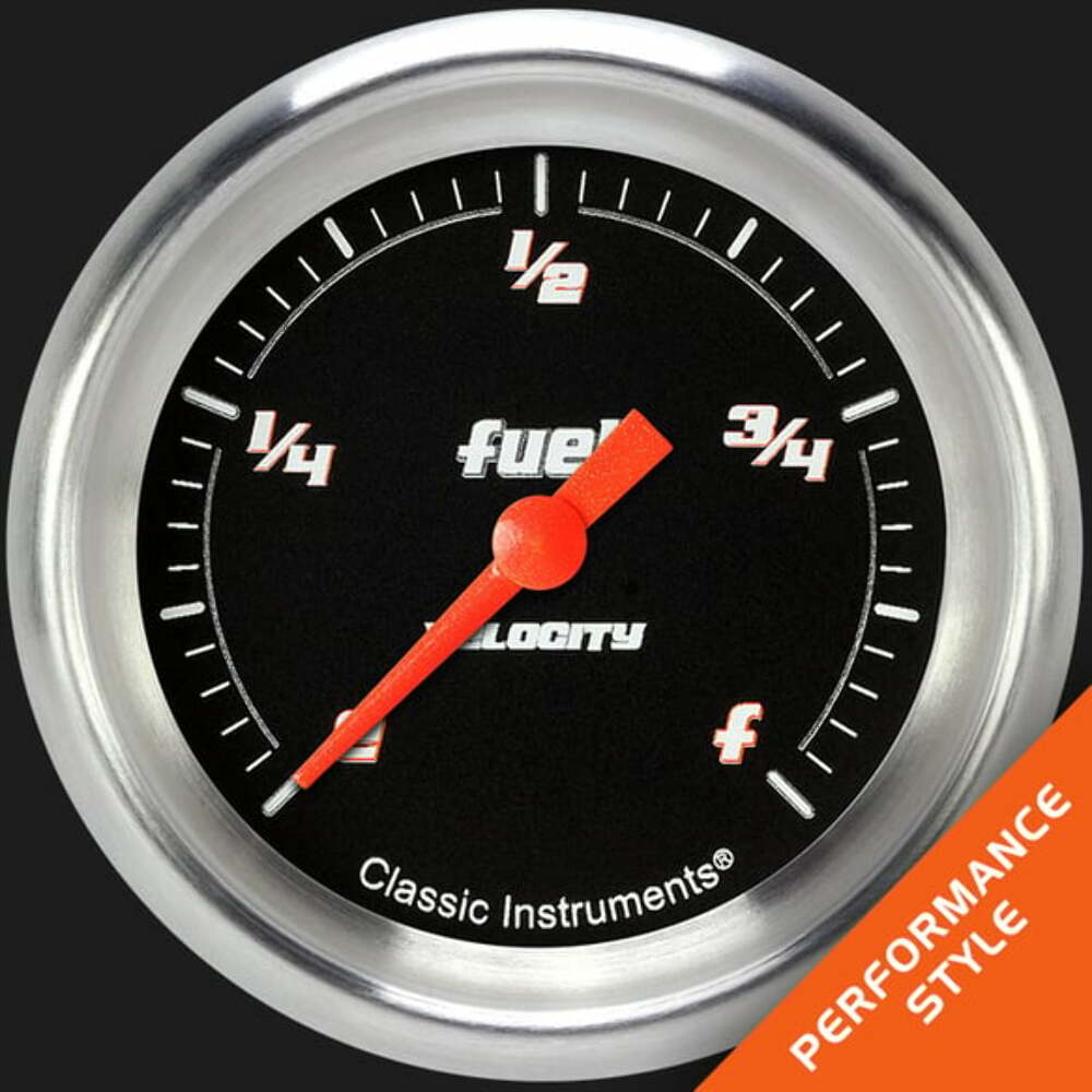 t Velocity Black 2 5/8" Fuel Gauge VS309BAPF Classic Instruments