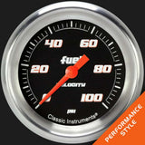 Velocity Black 2 5/8" Fuel Pressure Gauge, 100 psi VS346BAPF
