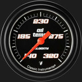 Velocity Black 2 5/8" Oil Temperature Gauge VS328BBLF