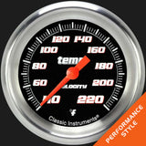 t Velocity Black 2 5/8" Stock Eliminator Temp. Gauge VS329BAPF Classic Instruments