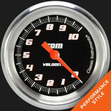 t Velocity Black 2 5/8" Tachometer VS383BAPF Classic Instruments