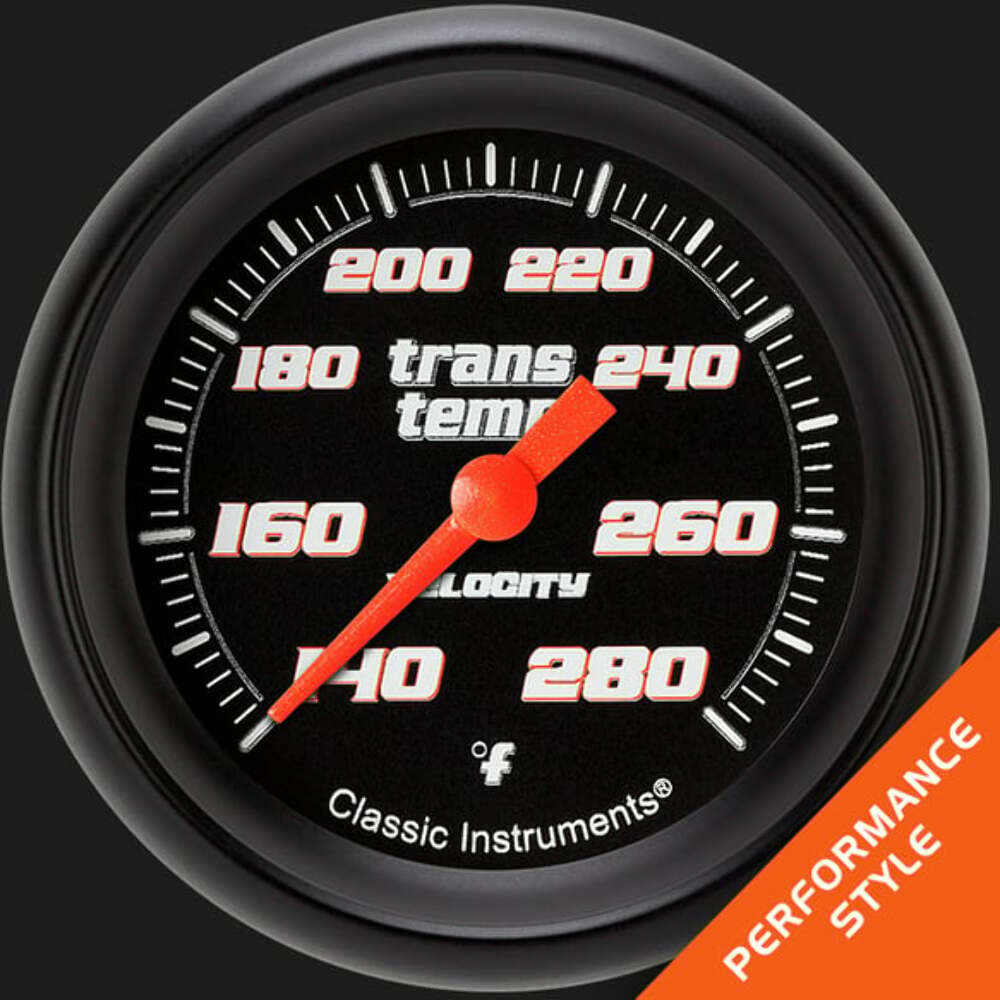 Velocity Black 2 5/8" Transmission Temperature Gauge VS327BBPF