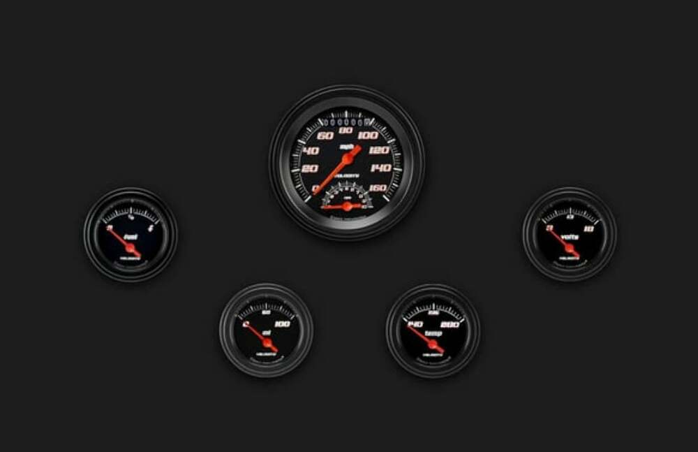 t Velocity Black Five Gauge Set 35 VS35BBLF Classic Instruments