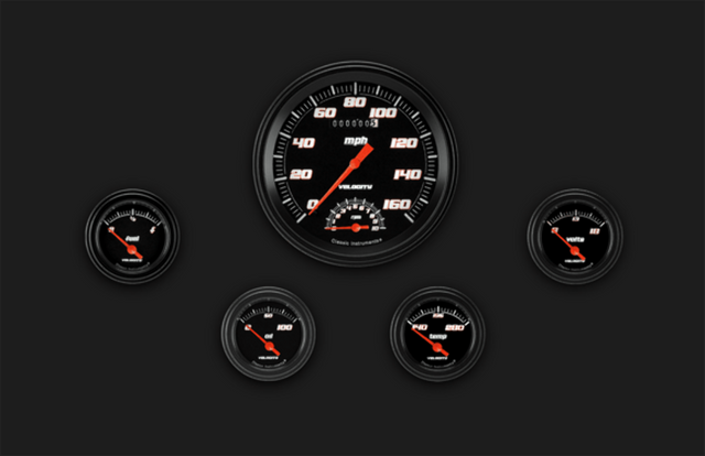 Velocity Black Five Gauge Set 65 VS65BBLF