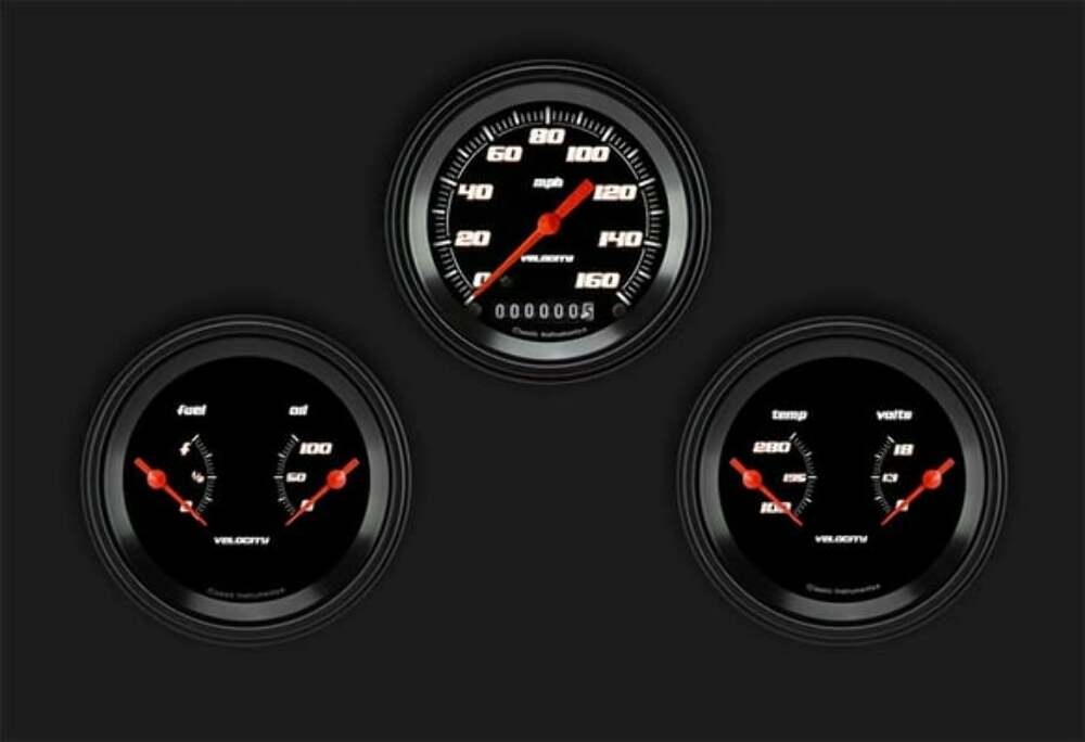 Velocity Black Series Three Gauge Set VS04BBLF