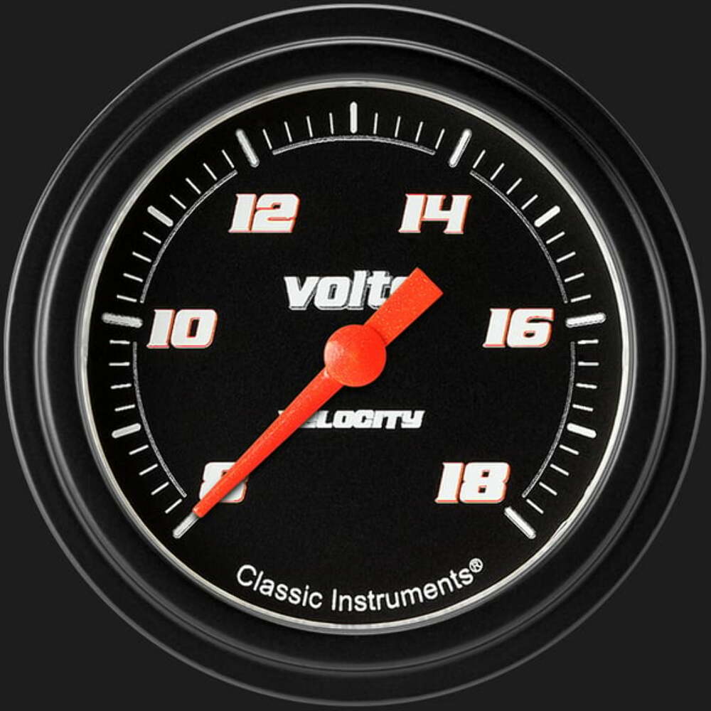 Classic Instruments Velocity Black2 5/8" Voltage Gauge VS330BBLF