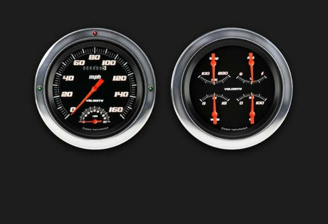 Velocity Series Black 1954-55 Chevy Truck Package w/ Speedtachular CT54VSB62 dash gauge cluster