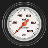 Velocity White 2 1/8" Oil Pressure Gauge VS181WBLF
