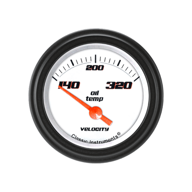 Velocity White 2 1/8" Oil Temp VS28WBLF