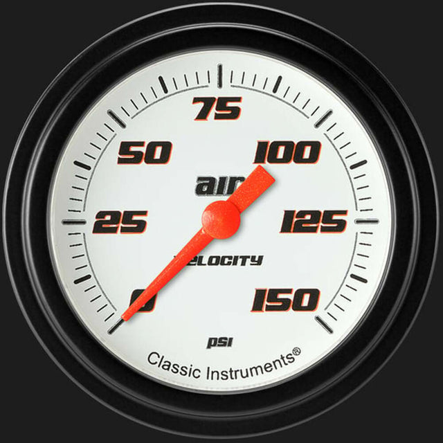 Velocity White 2 5/8" Air Pressure Gauge VS318WBLF