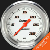 Velocity White 2 5/8" Boost Gauge, 30 psi VS342WAPF