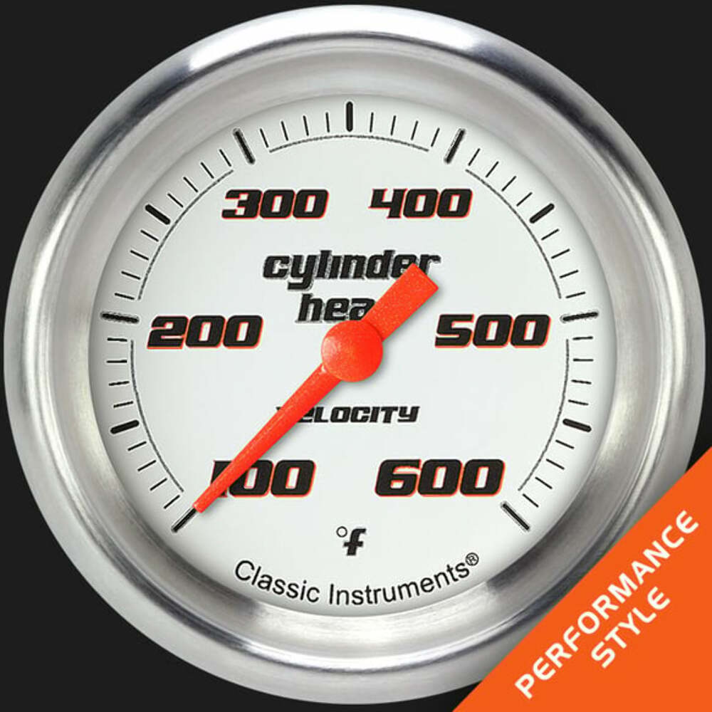 t Velocity White 2 5/8" Cylinder Head Temp. Gauge VS397WAPF Classic Instruments