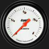 t Velocity White 2 5/8" Fuel Gauge VS309WBLF Classic Instruments