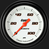 Velocity White 2 5/8" Fuel Pressure Gauge, 100 psi VS346WBLF
