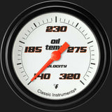 Velocity White 2 5/8" Oil Temperature Gauge VS328WBLF