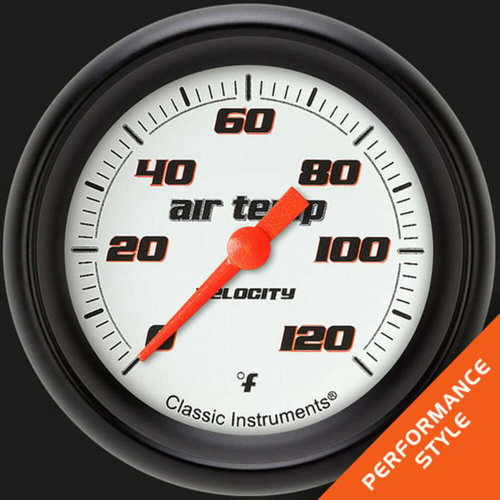 t Velocity White 2 5/8" Outside Air Temp. Gauge VS399WBPF Classic Instruments