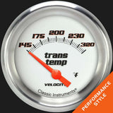 Velocity White 2 5/8" Transmission Temperature Gauge VS227WAPF