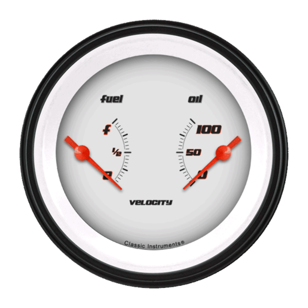 Velocity White 3 3/8" Dual VS72WBLF