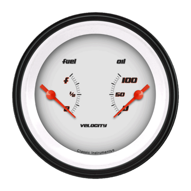 Velocity White 3 3/8" Dual VS72WBLF