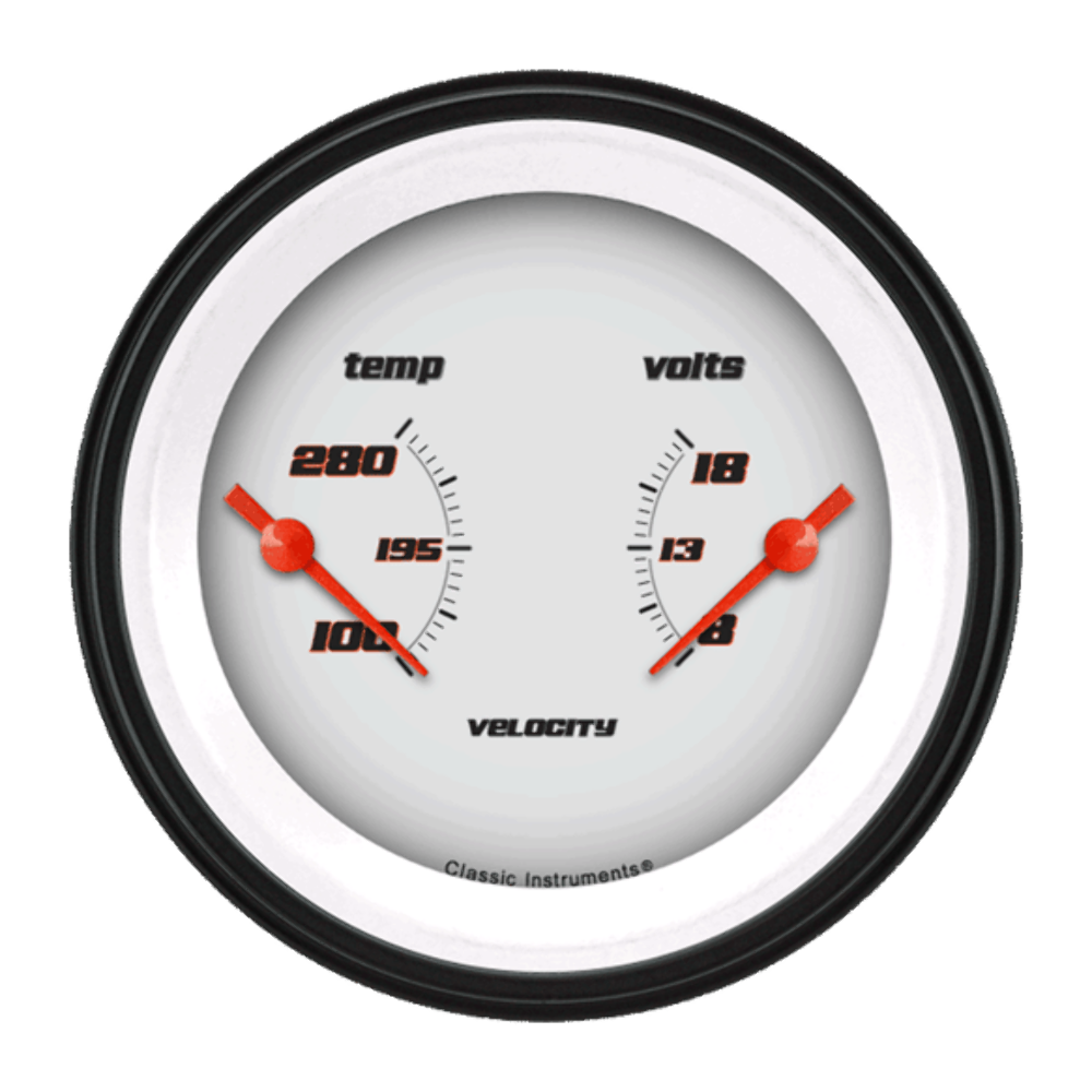 Velocity White 3 3/8" Dual VS74WBLF