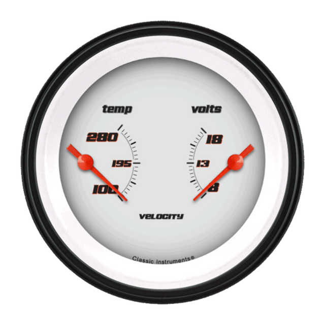 Velocity White 3 3/8" Dual VS74WBLF