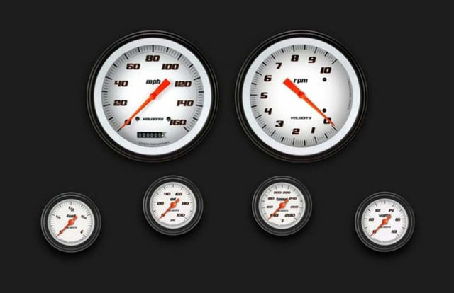 Velocity White Six Gauge Set 151 VS151WBLF