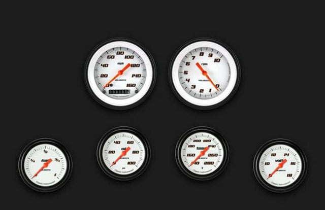 Velocity White Six Gauge Set 301 VS301WBLF