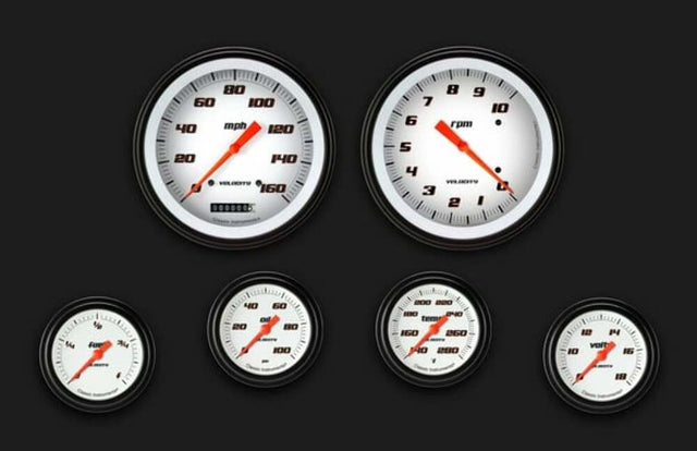 Velocity White Six Gauge Set 351 VS351WBLF
