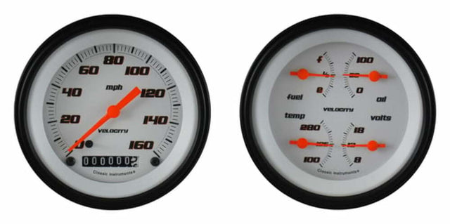 Classic Instruments analog dash gauge set black