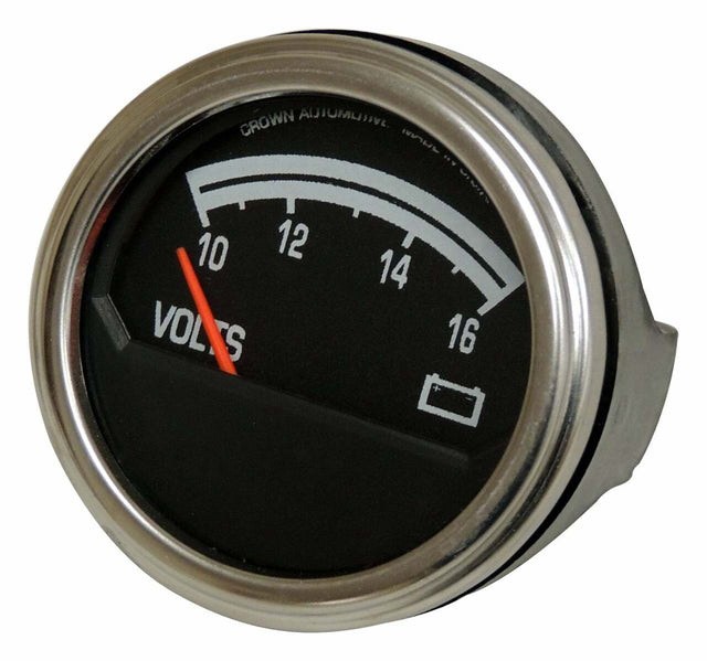 t Vintage - Metal Black Voltmeter - J8126659 Crown Automotive