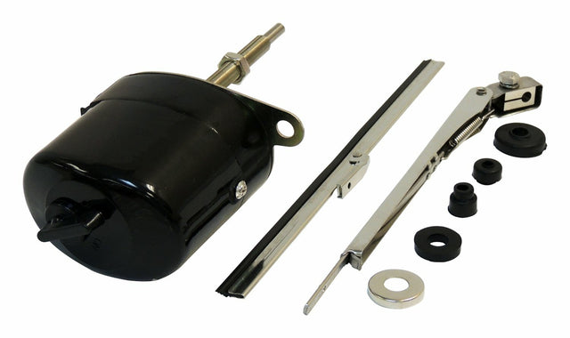 Vintage - Rubber Black Wiper Motor Kit - 12V steel