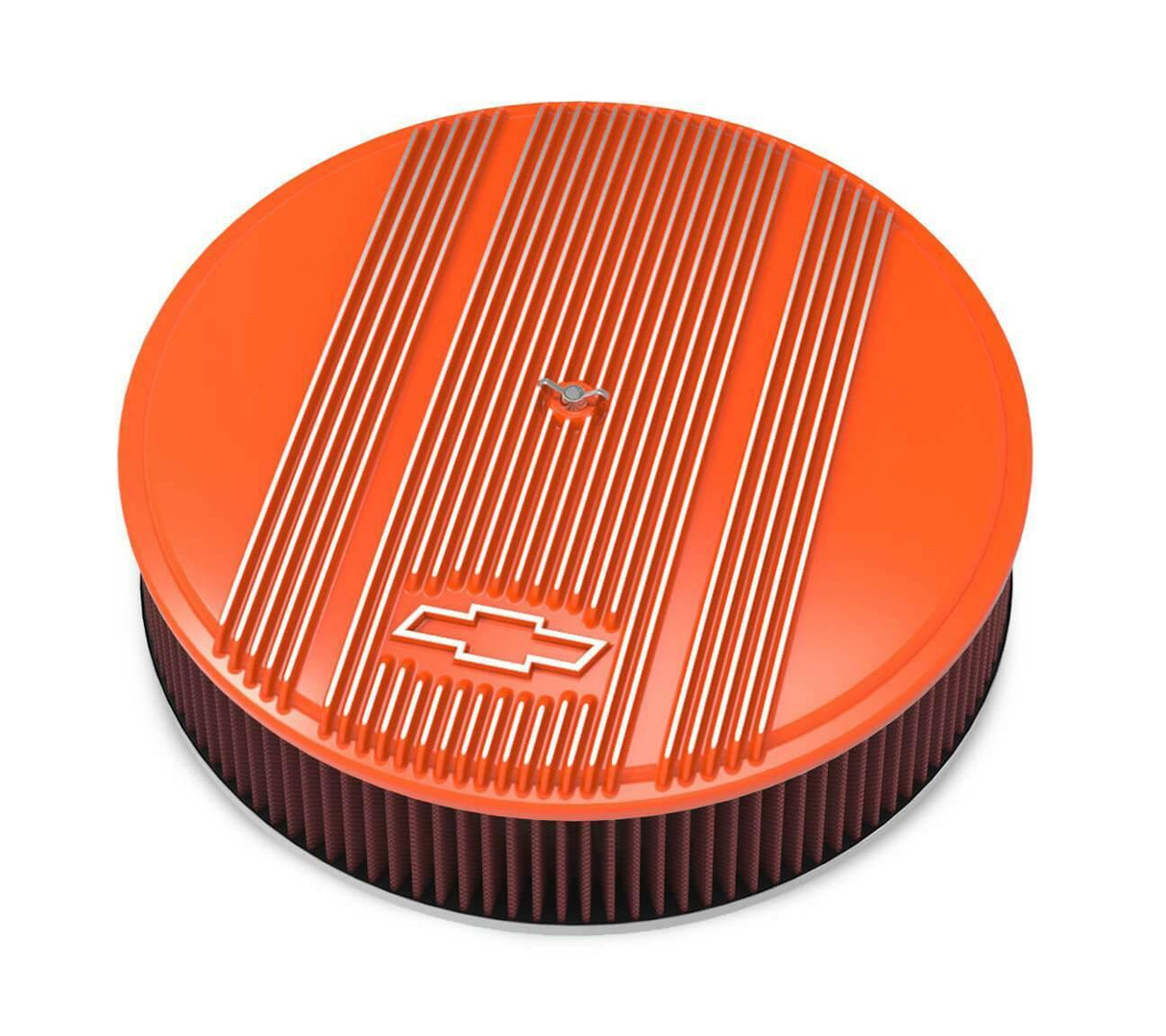 Holley Vintage Series GM Licensed Air Cleaner - Factory Orange Machined - 120-176 for Chevy aluminum