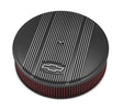 Holley Vintage Series GM Licensed Air Cleaner - Satin Black Machined - 120-172 for Chevy black aluminum