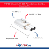 XFORCE Exhaust VMK7-250 - Varex Stainless Steel Oval Exhaust Muffler