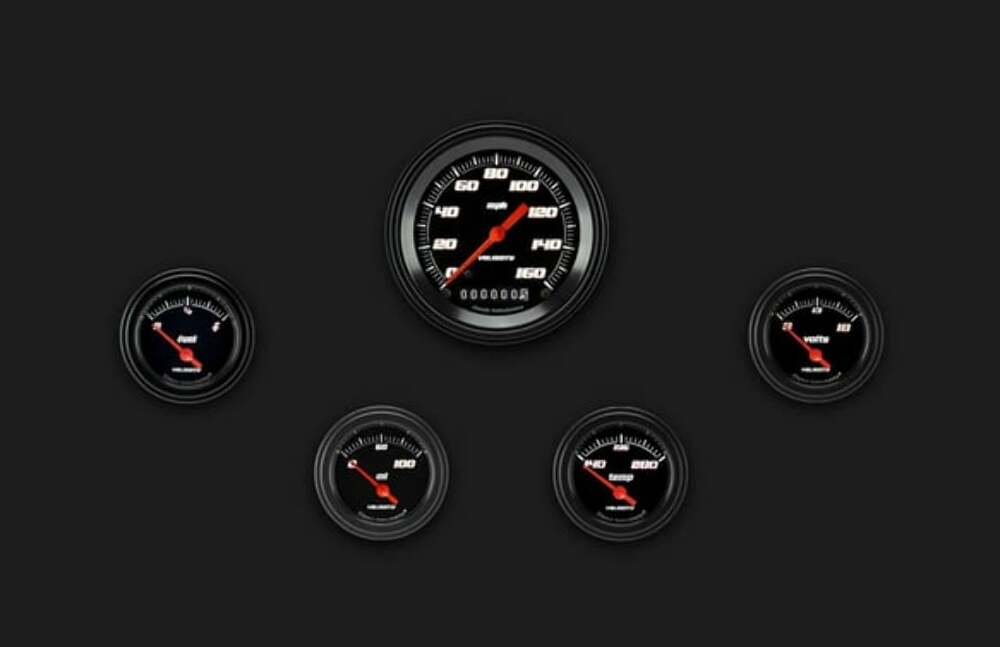 Velocity Black Five Gauge Set 00 VS00BBLF