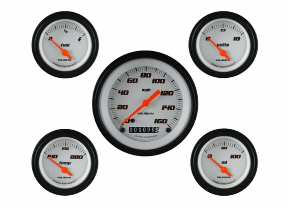 Classic Instruments analog dash gauge set black
